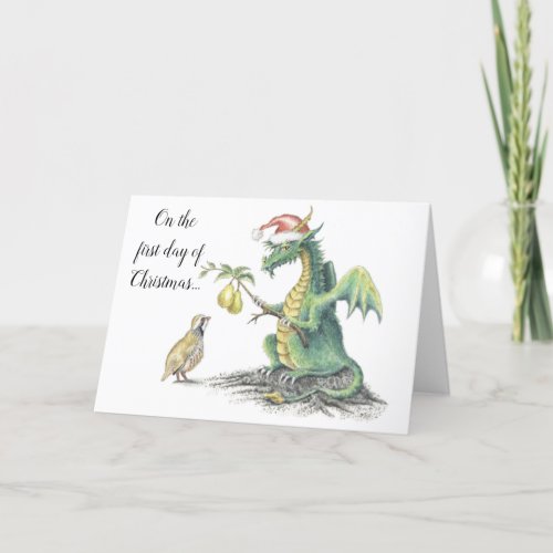 Partridge Dragon _ greeting card