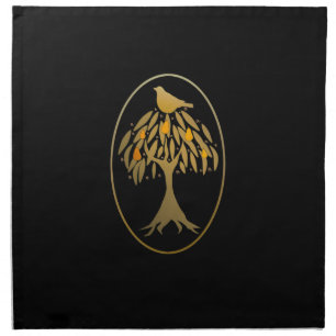 Partridge in a Pear Faux Tree Gold Napkin