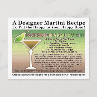 Partridge in a Pear Martini Recipe Postcard