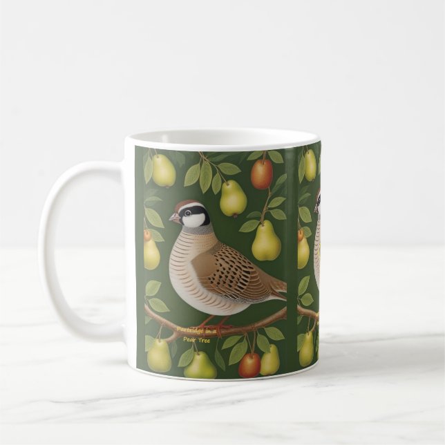 Partridge in a Pear Tree, 1st Day of Christmas mug (Left)