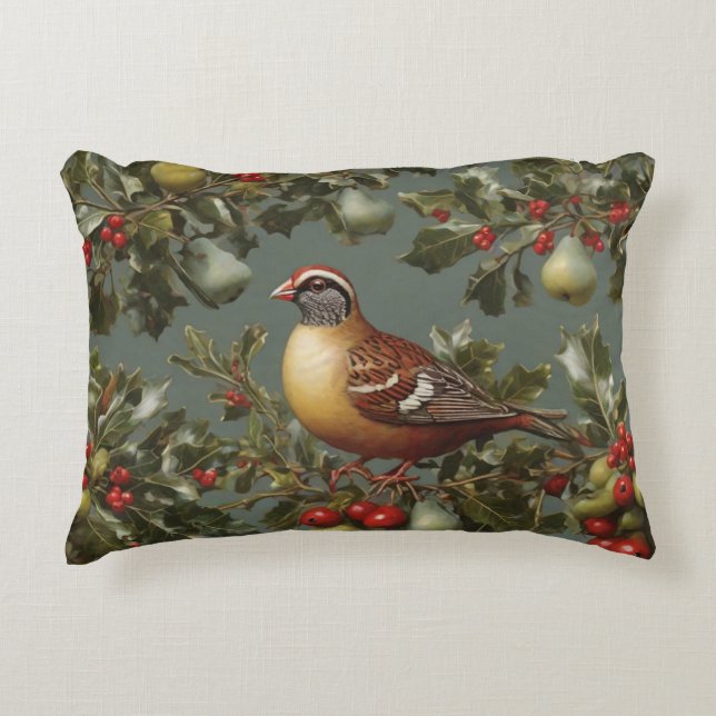 Partridge in a pear tree accent pillow (Front)