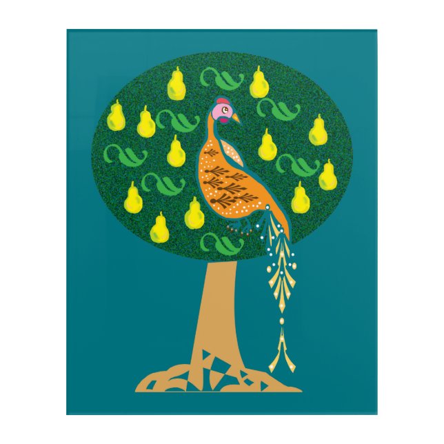 Partridge in a pear tree acrylic print (Front)