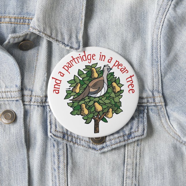 Partridge in a Pear Tree Button (In Situ)