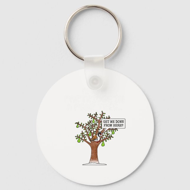 Partridge In A Pear Tree, Christmas Carol Singing  Keychain (Front)