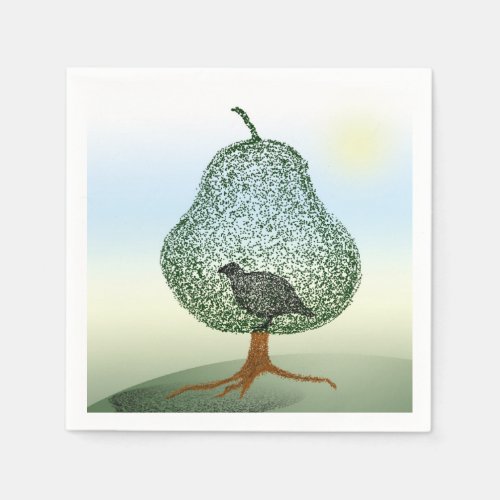 Partridge In A Pear Tree Christmas Humor Holidays Paper Napkins