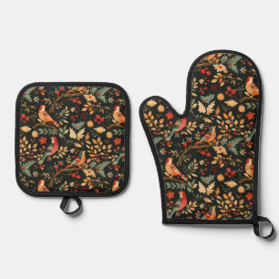 Partridge in a Pear Tree Christmas Oven Mitt & Pot Holder Set