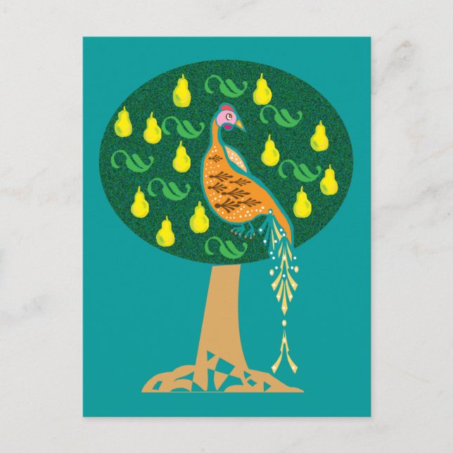Partridge in a pear tree christmas postcard (Front)