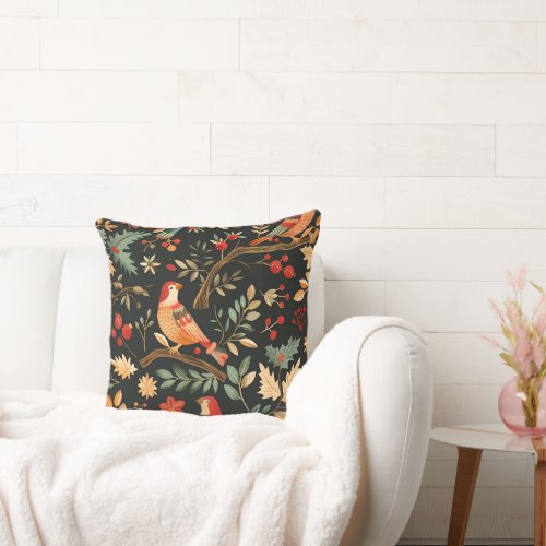 Partridge in a Pear Tree Christmas Throw Pillow