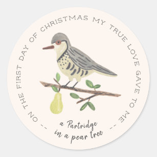 Partridge in a Pear Tree Classic Round Sticker