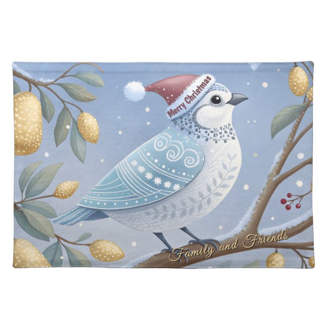 Partridge In A Pear Tree Cloth Placemat (Front)