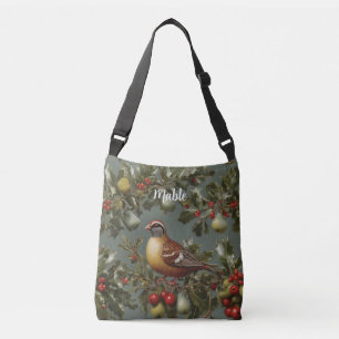 Partridge in a pear tree crossbody bag