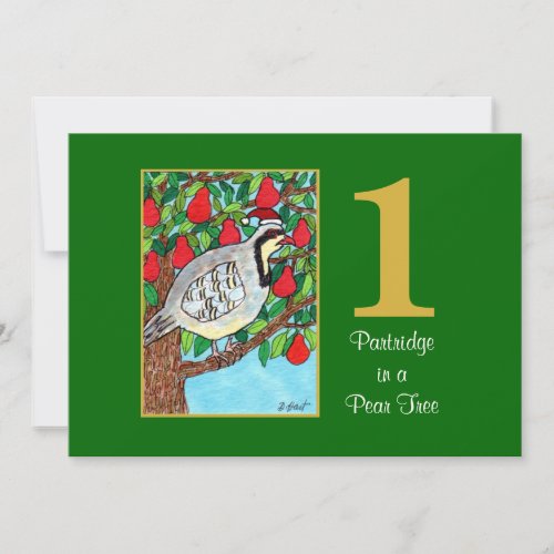 Partridge in a Pear Tree Cute Custom Christmas Holiday Card