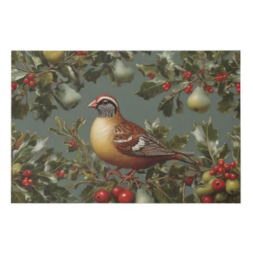 Partridge in a pear tree faux canvas print