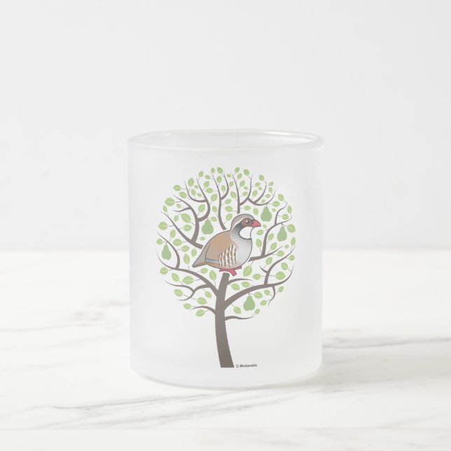 Partridge in a Pear Tree Frosted Glass Coffee Mug (Center)