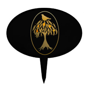 Partridge in a Pear Tree Gold Cake Topper