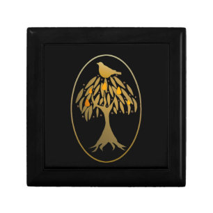 Partridge in a Pear Tree Gold Keepsake Box