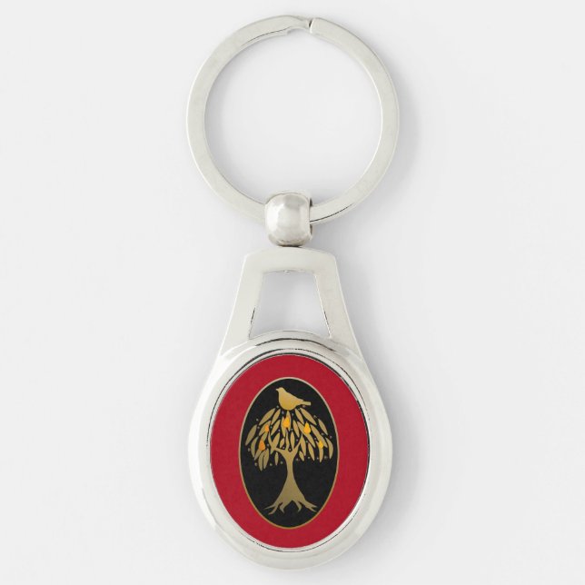 Partridge in a Pear Tree Gold Keychain (Front)