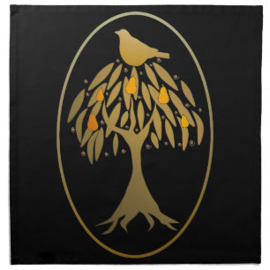 Partridge in a Pear Tree Gold Napkin