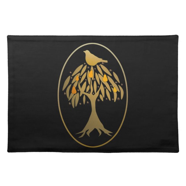 Partridge in a Pear Tree Gold Placemat (Front)