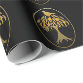 Partridge in a Pear Tree Gold Wrapping Paper (Roll Corner)