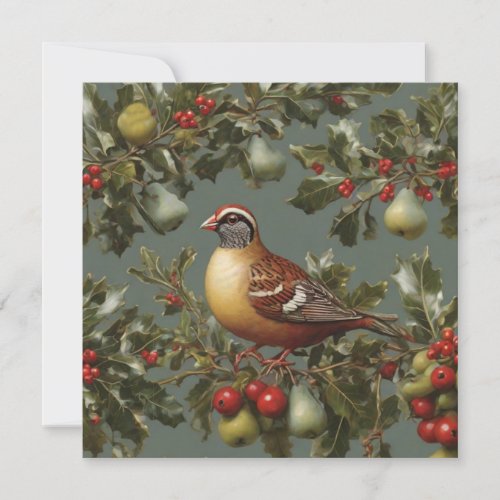 Partridge in a pear tree holiday card