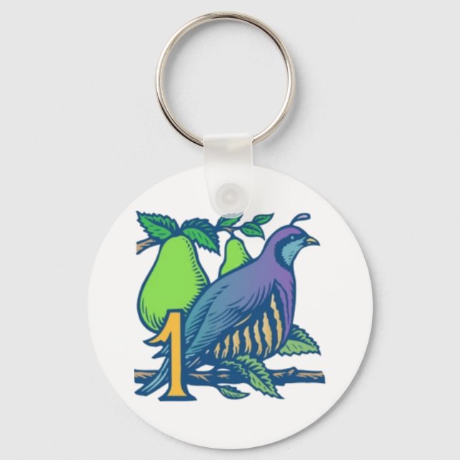 Partridge in a Pear Tree Keychain (Front)