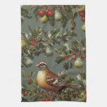 Partridge in a pear tree kitchen towel