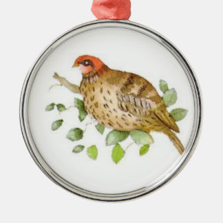 Partridge in a Pear Tree Metal Ornament