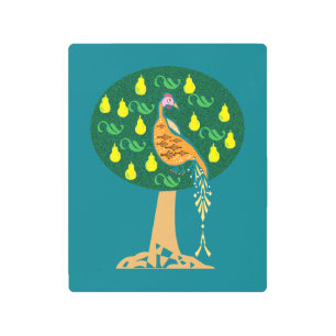 Partridge in a pear tree metal print