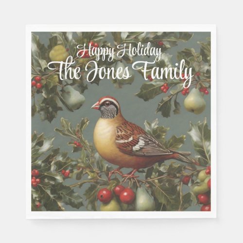 Partridge in a pear tree napkins