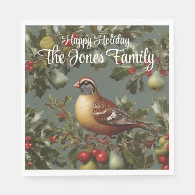 Partridge in a pear tree napkins (Front)