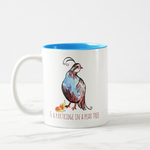Partridge in a Pear Tree Original Art Personalized Two_Tone Coffee Mug