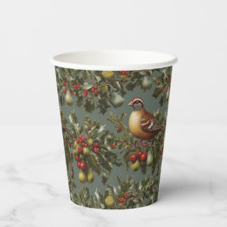 Partridge in a pear tree paper cups