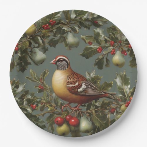 Partridge in a pear tree paper plates
