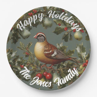 Partridge in a pear tree paper plates