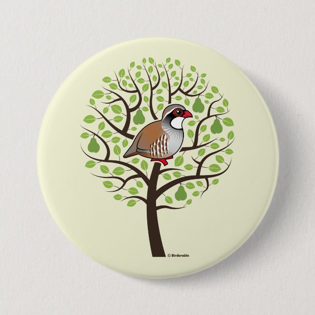 Partridge in a Pear Tree Pinback Button (Front)