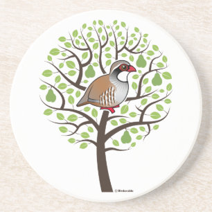 Partridge in a Pear Tree Sandstone Coaster