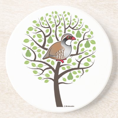 Partridge in a Pear Tree Sandstone Coaster