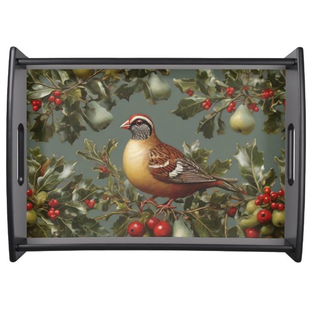 Partridge in a pear tree serving tray (Front)