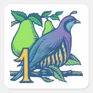 Partridge in a Pear Tree Square Sticker
