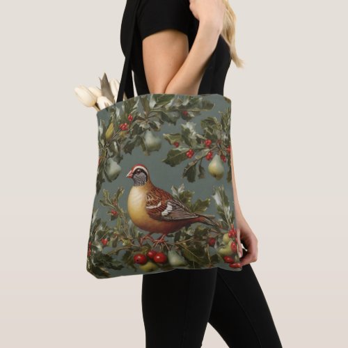 Partridge in a pear tree tote bag
