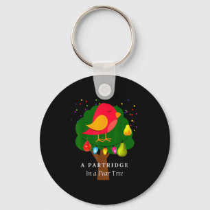 Partridge In A Pear Tree Twelve Days Of Christmas Keychain
