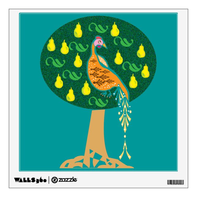 Partridge in a pear tree wall decal (Front)