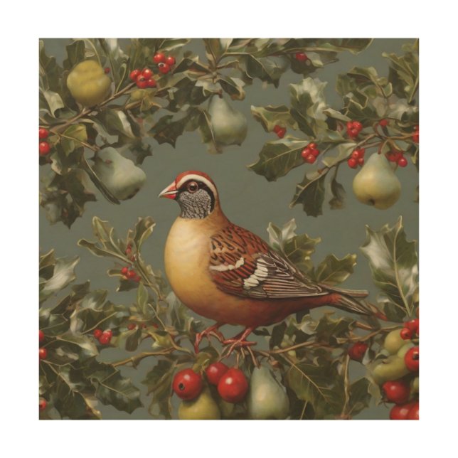 Partridge in a pear tree wood wall art (Front)