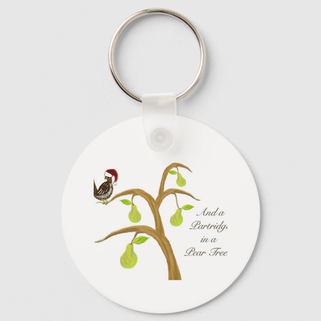 Partridge + Pear Tree Keychain (Front)