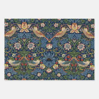 Partridges in a Floral Tree Wrapping Paper Sheets
