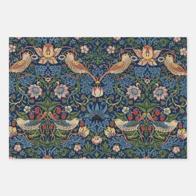 Partridges in a Floral Tree  Wrapping Paper Sheets (Front)