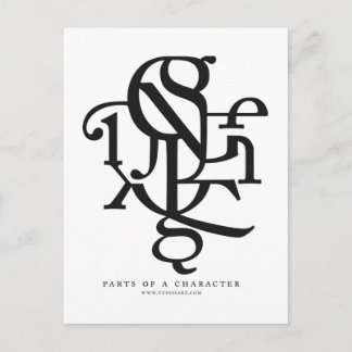 Parts Of A Character post card