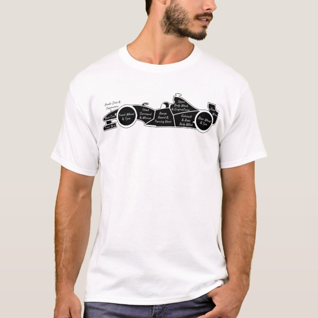 Parts Of A Racecar Formula Racecar Men's Racing T-Shirt (Front)