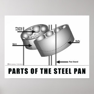 Parts of the steel pan Poster